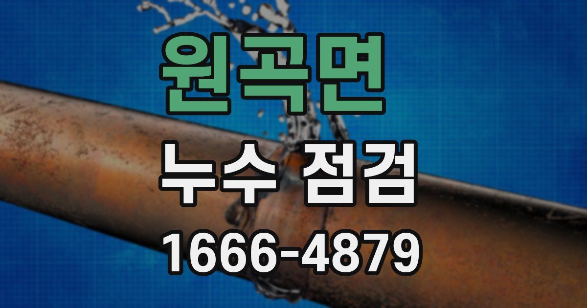 원곡면 누수 점검