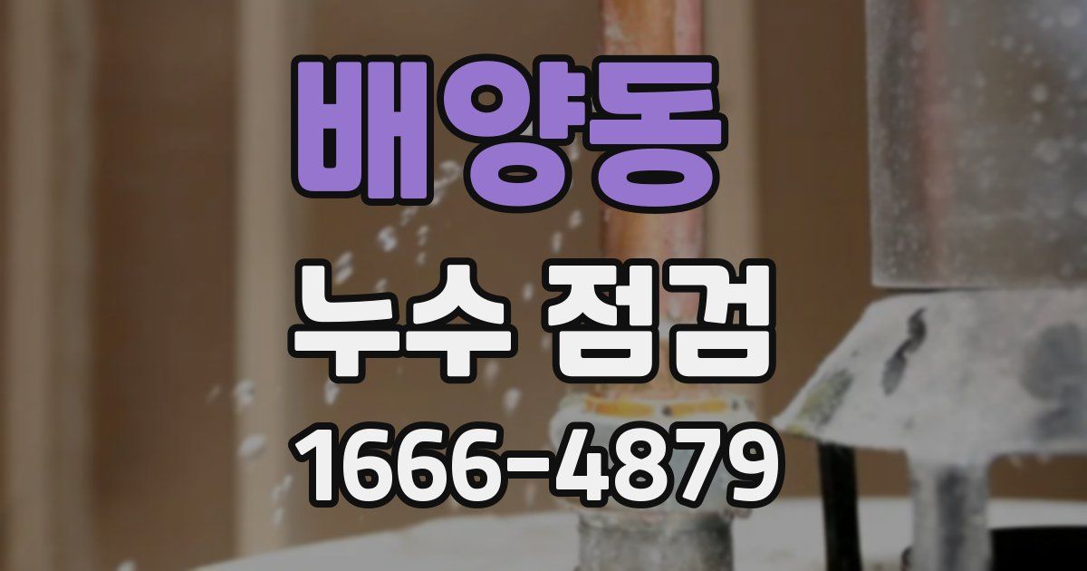 배양동 누수 점검
