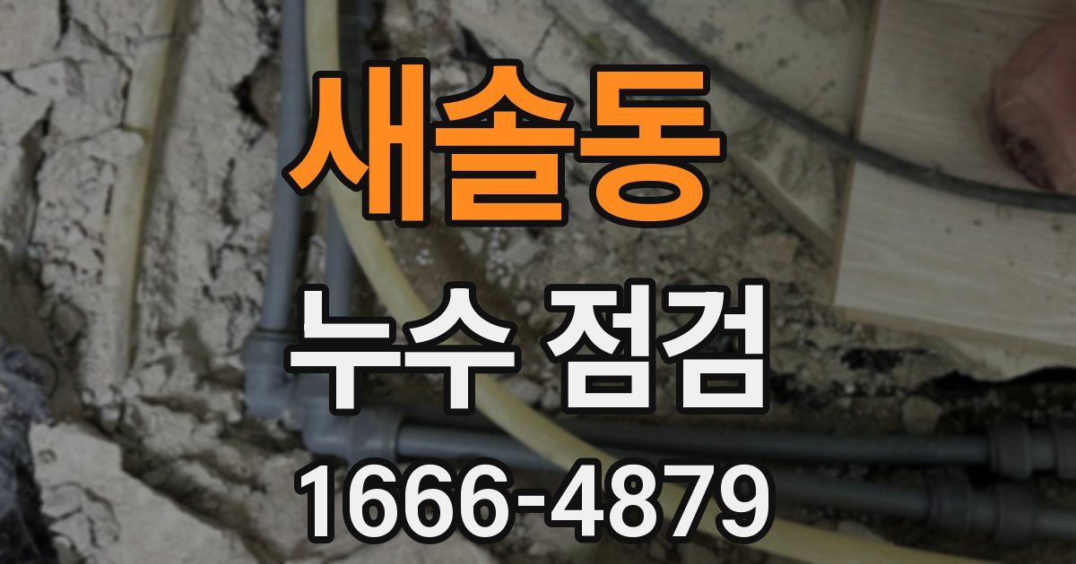 새솔동 누수 점검
