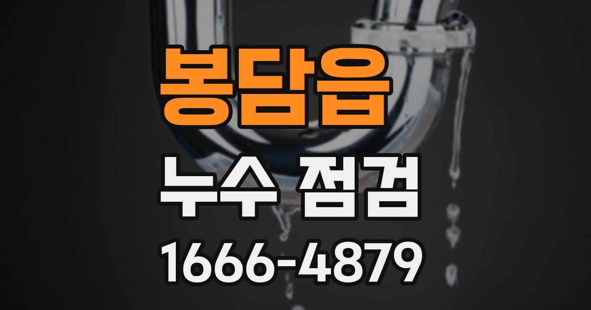 봉담읍 누수 점검