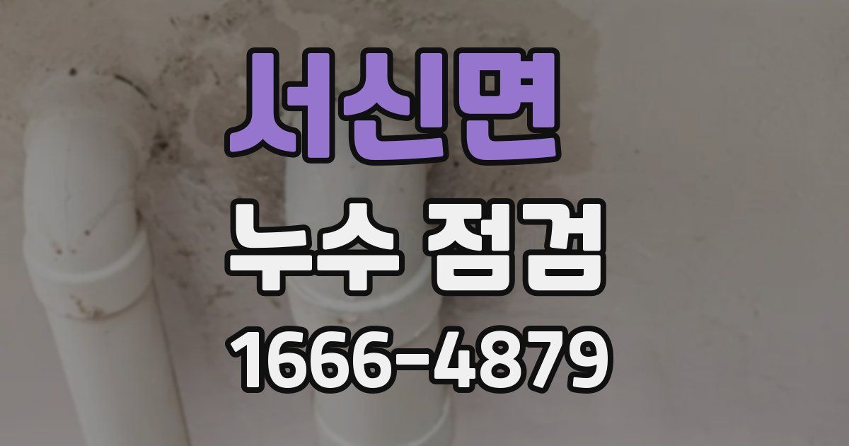 서신면 누수 점검