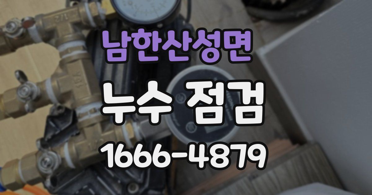 남한산성면 누수 점검