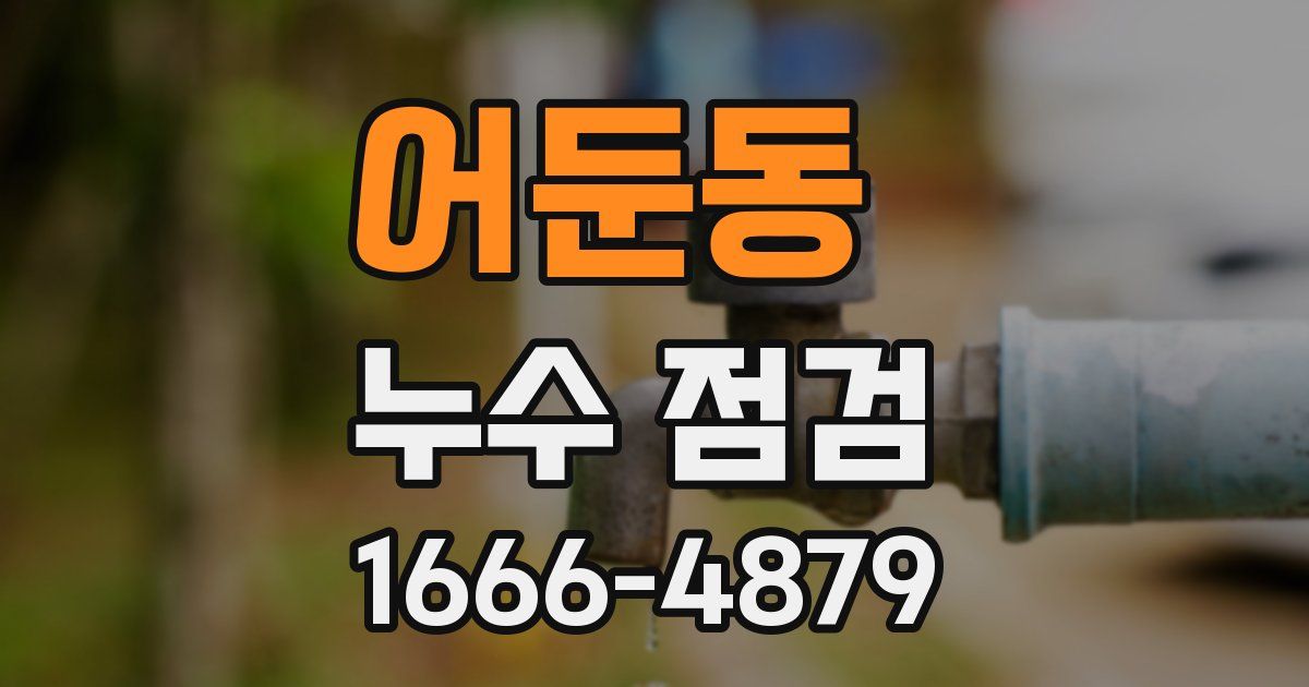 어둔동 누수 점검