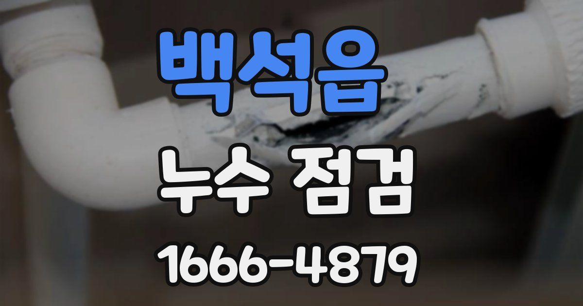 백석읍 누수 점검