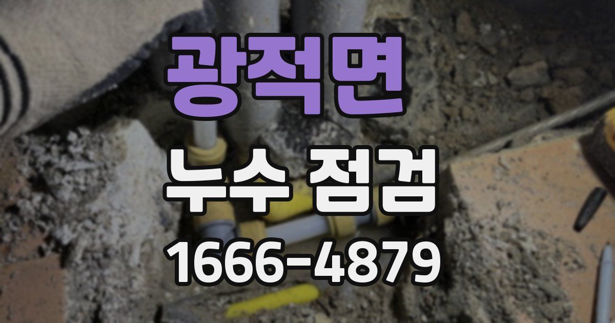 광적면 누수 점검