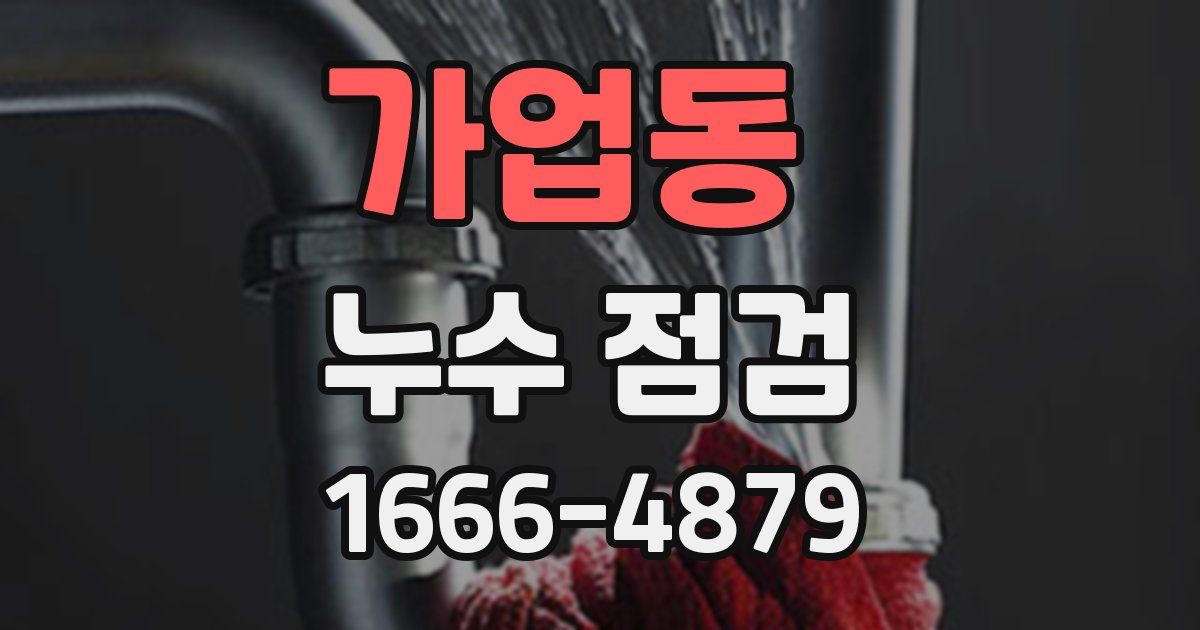 가업동 누수 점검