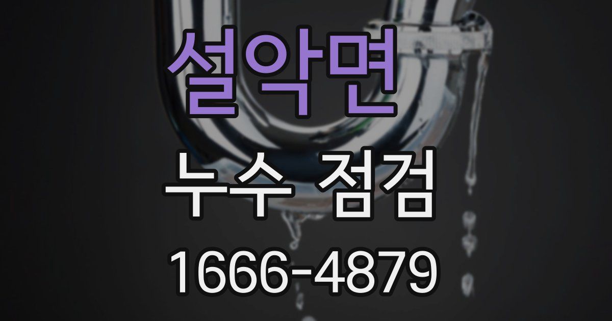 설악면 누수 점검