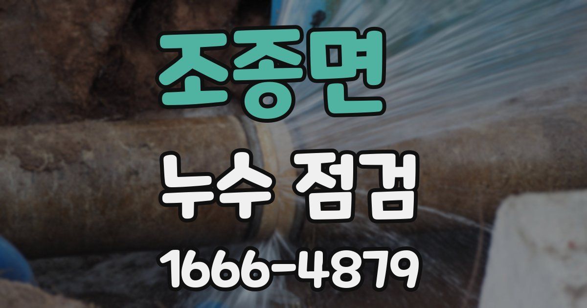 조종면 누수 점검