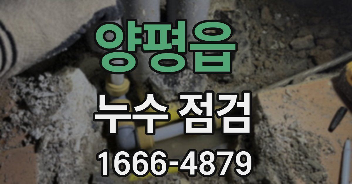 양평읍 누수 점검