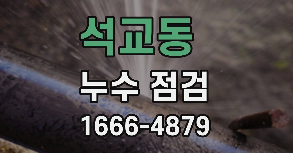 석교동 누수 점검