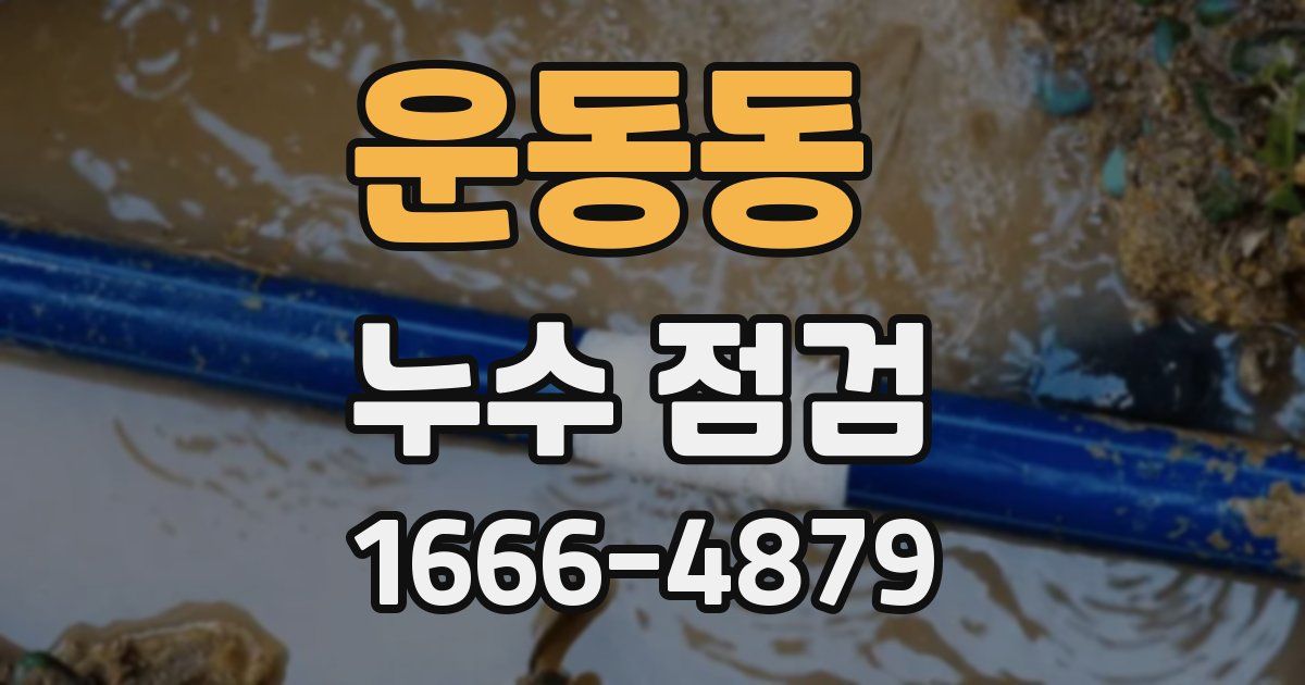 운동동 누수 점검