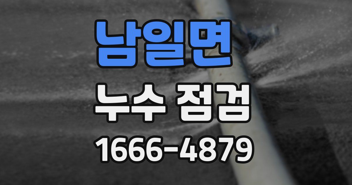 남일면 누수 점검