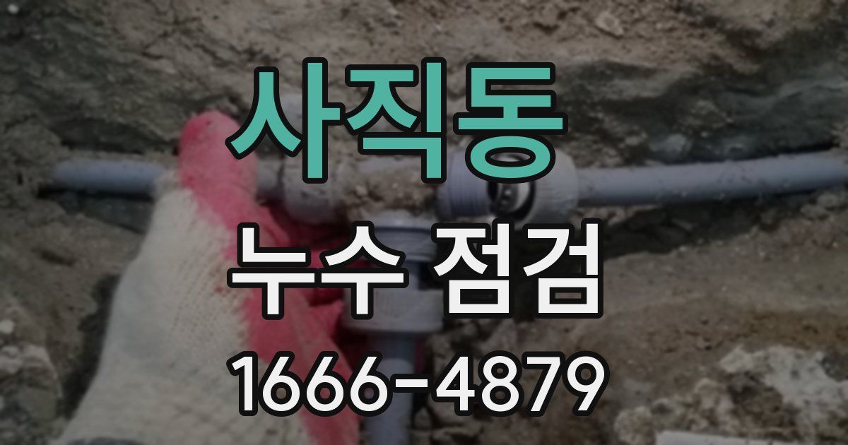 사직동 누수 점검