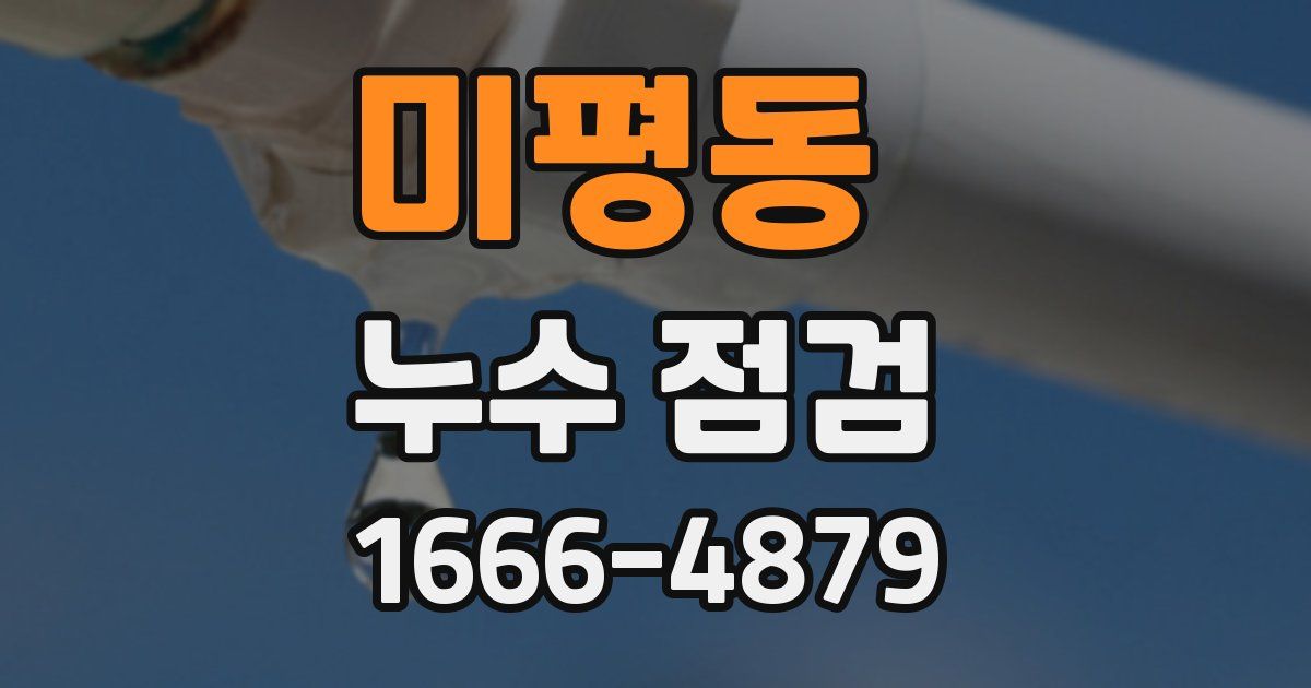 미평동 누수 점검
