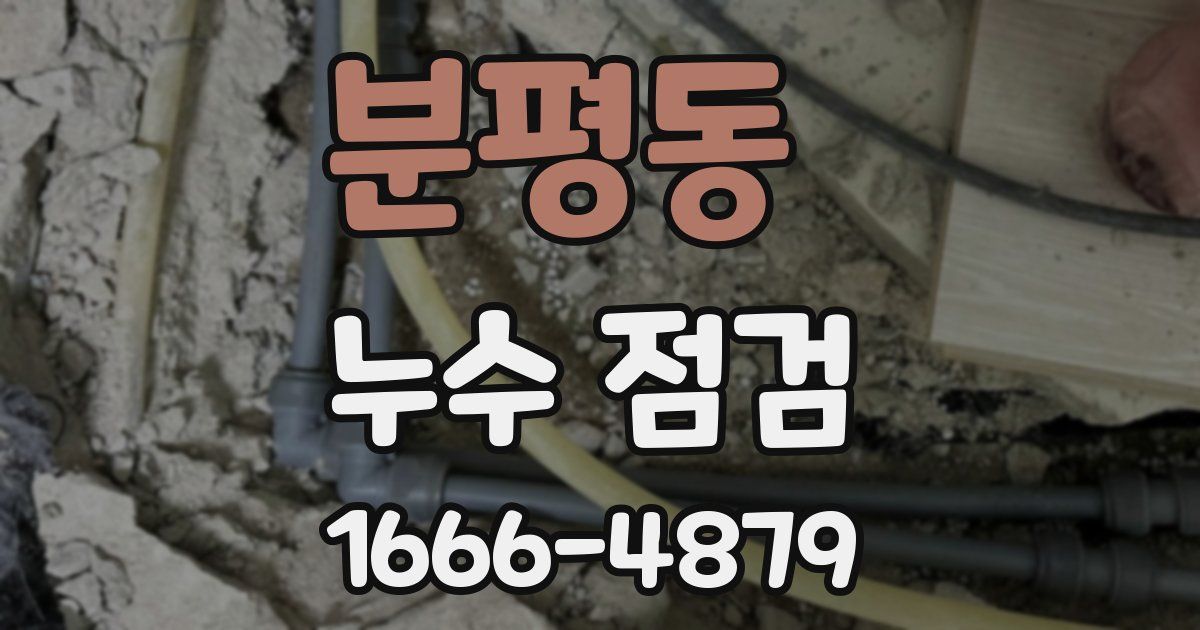 분평동 누수 점검