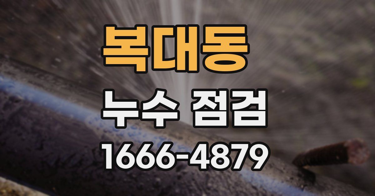 복대동 누수 점검