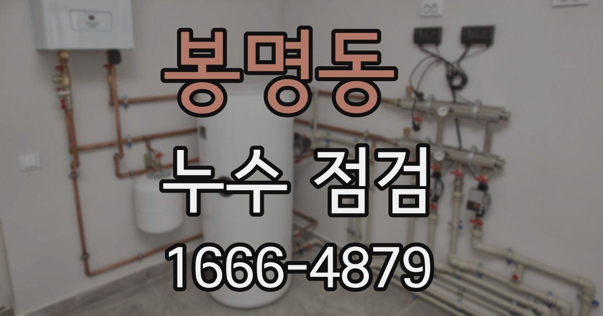 봉명동 누수 점검