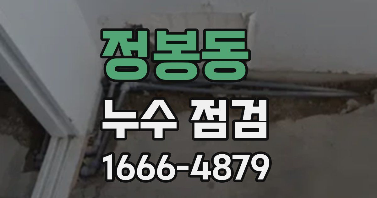 정봉동 누수 점검