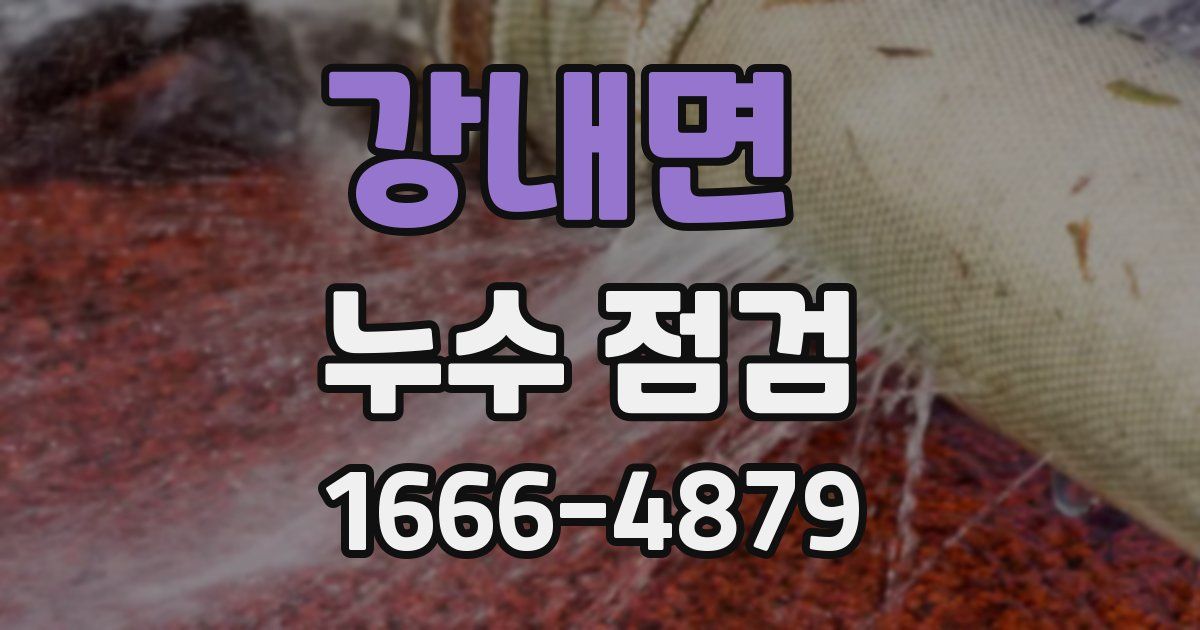 강내면 누수 점검