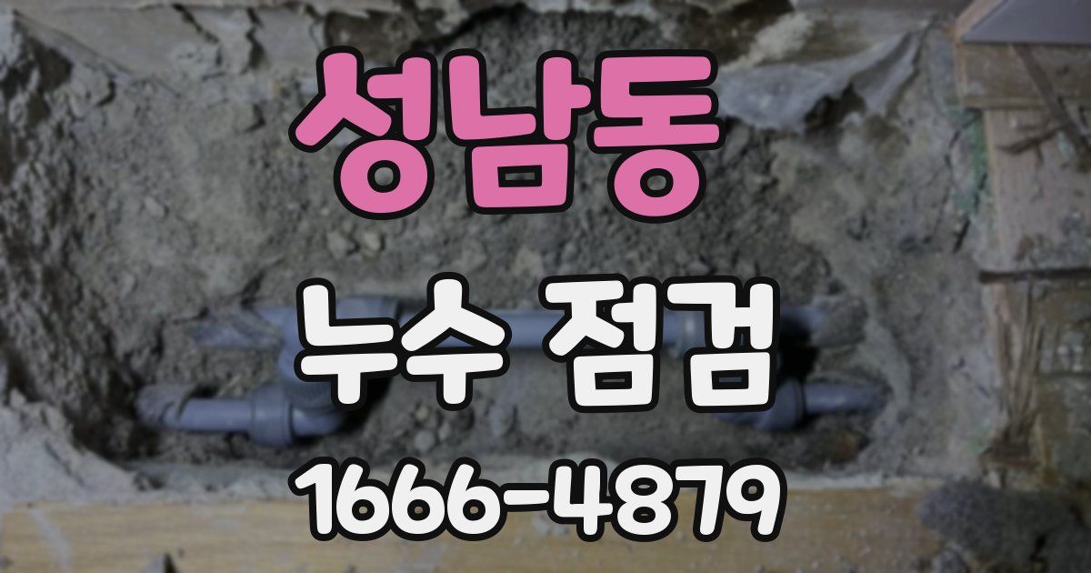 성남동 누수 점검