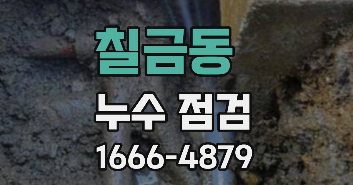 칠금동 누수 점검