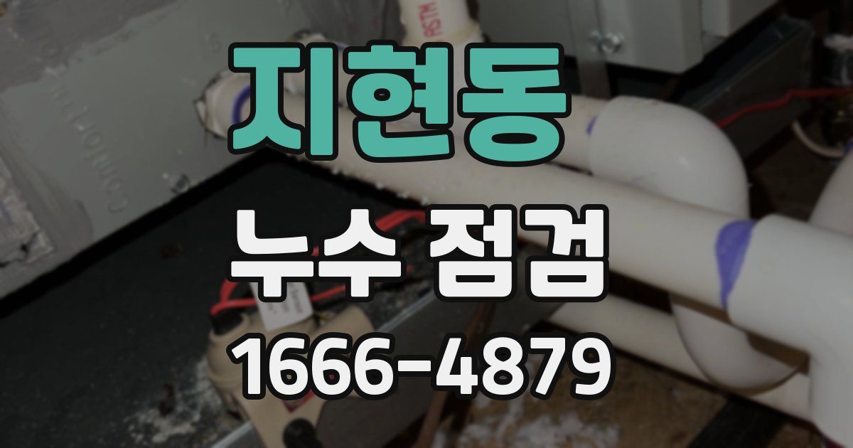 지현동 누수 점검