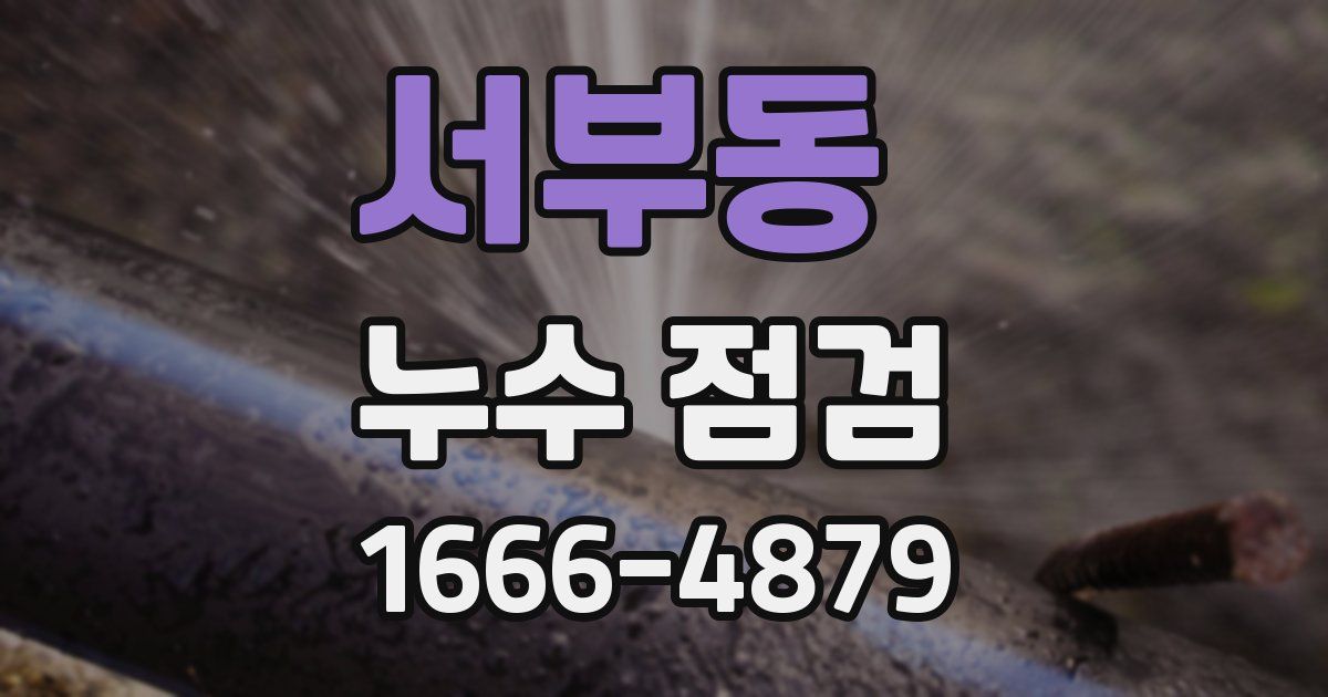 서부동 누수 점검