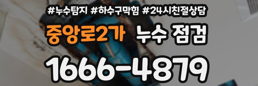 중앙로2가 누수 점검