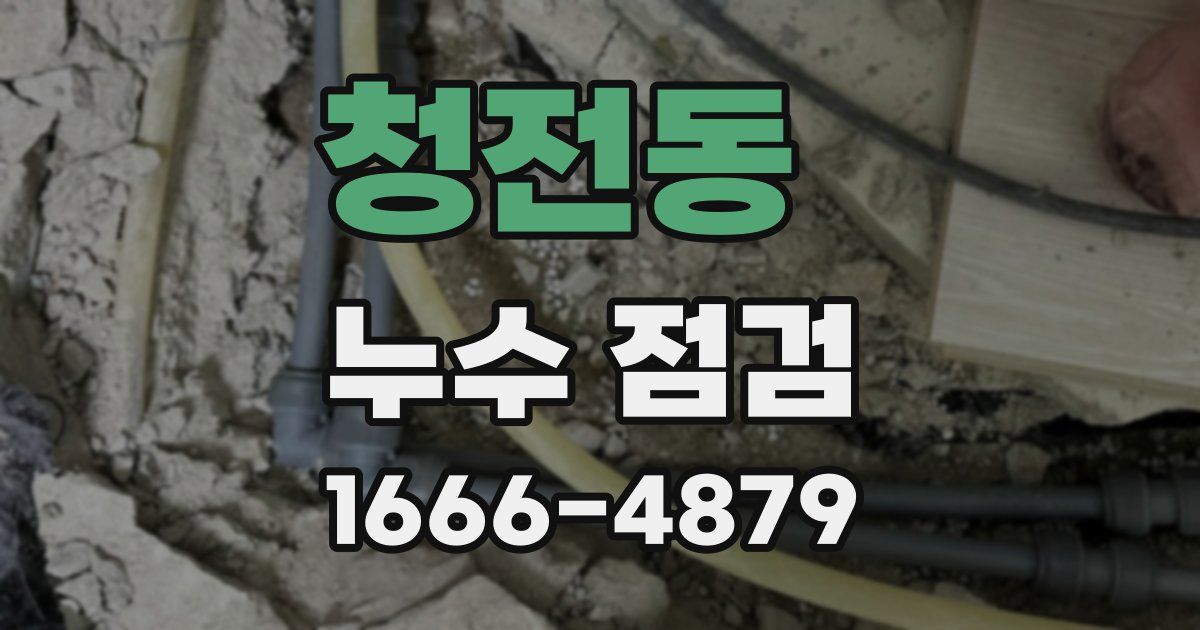 청전동 누수 점검
