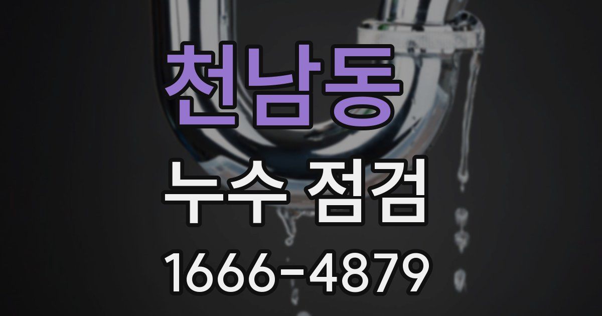 천남동 누수 점검