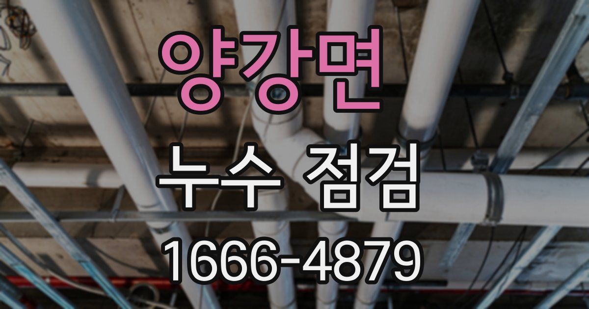 양강면 누수 점검