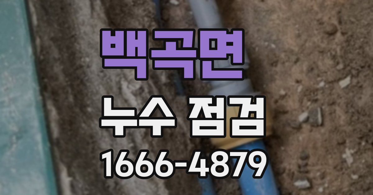 백곡면 누수 점검
