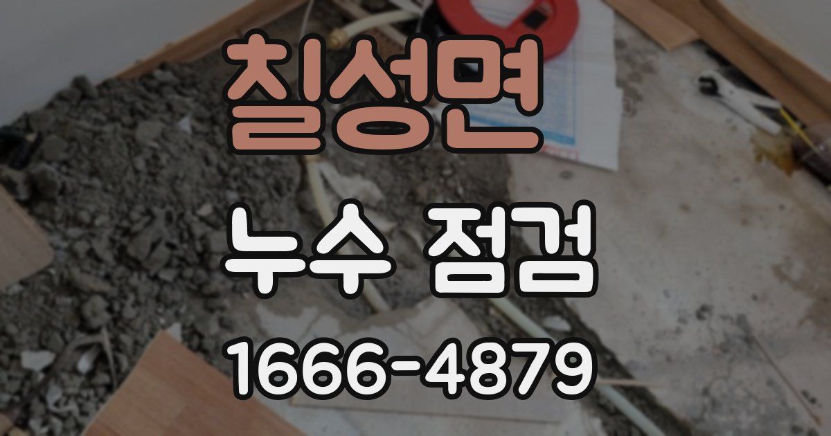 칠성면 누수 점검