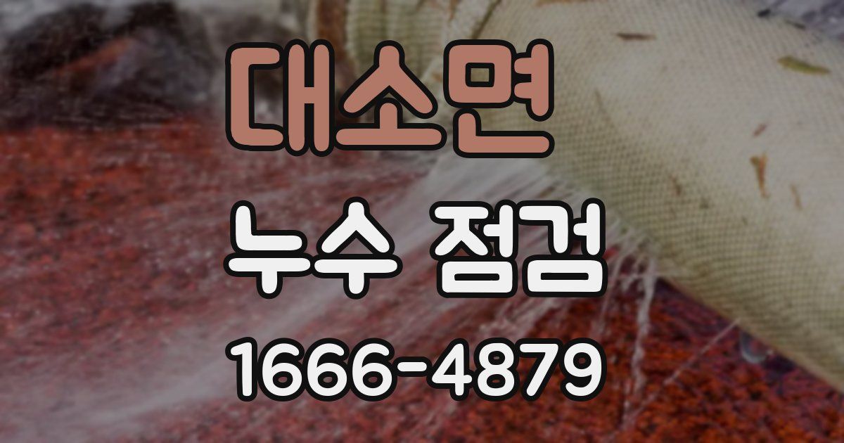 대소면 누수 점검