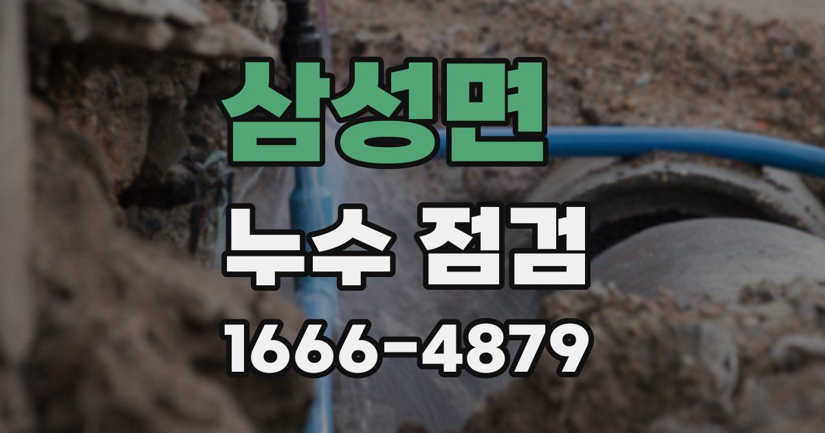 삼성면 누수 점검