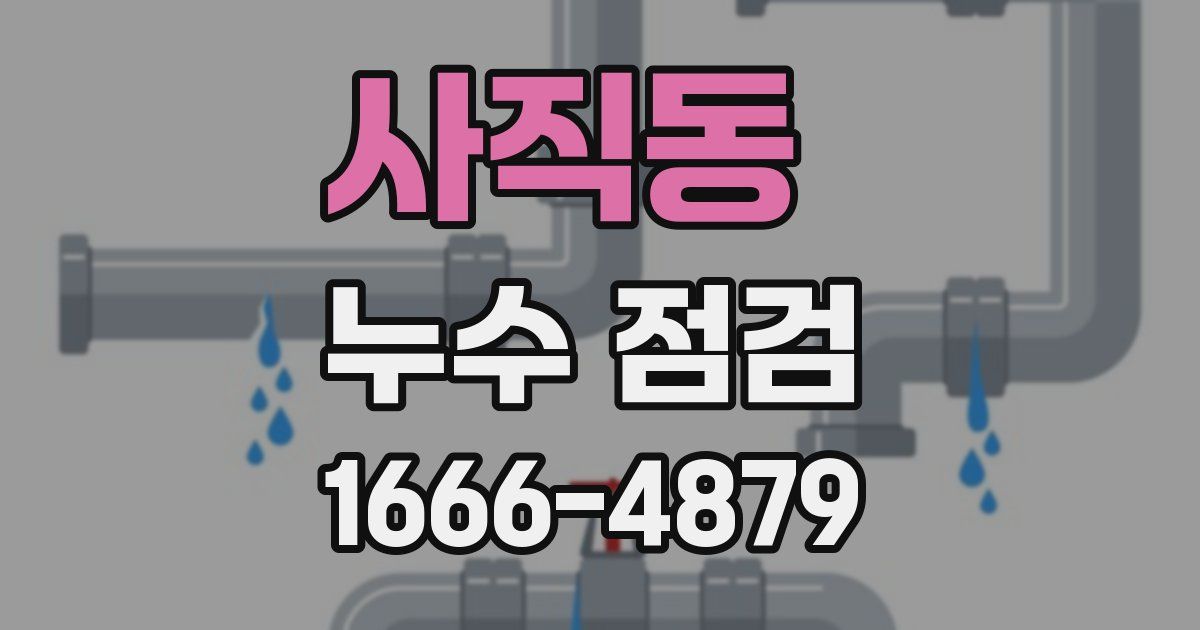 사직동 누수 점검