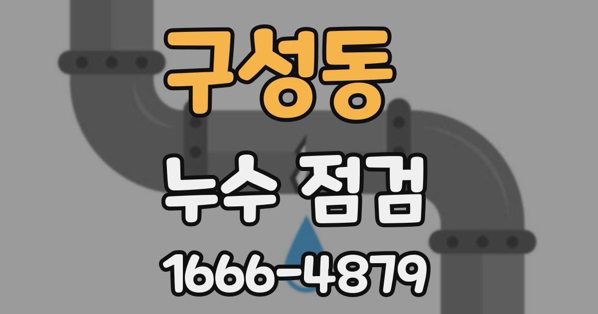 구성동 누수 점검