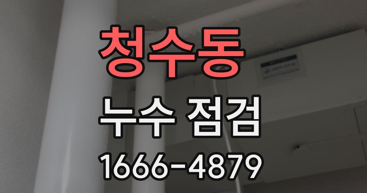 청수동 누수 점검