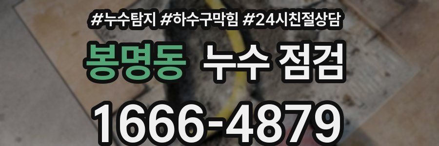 봉명동 누수 점검