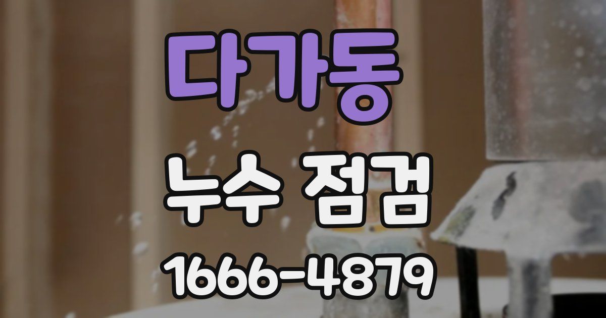 다가동 누수 점검