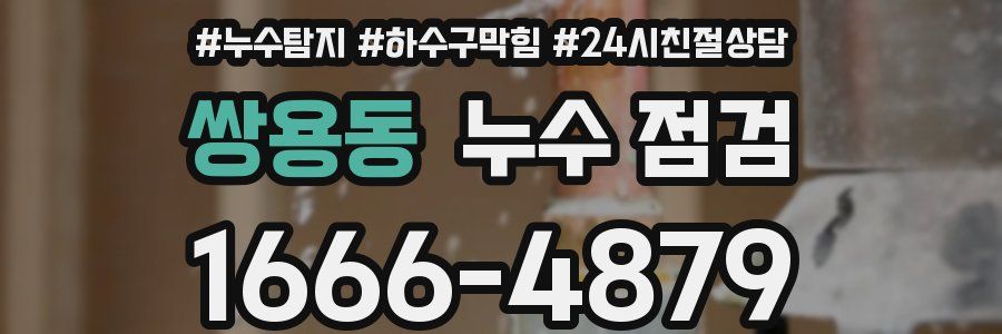 쌍용동 누수 점검