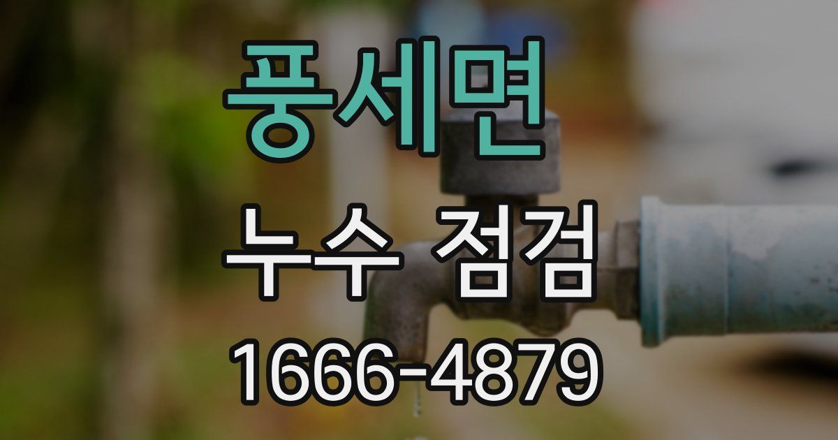 풍세면 누수 점검