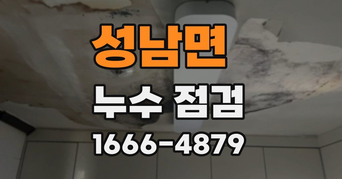 성남면 누수 점검