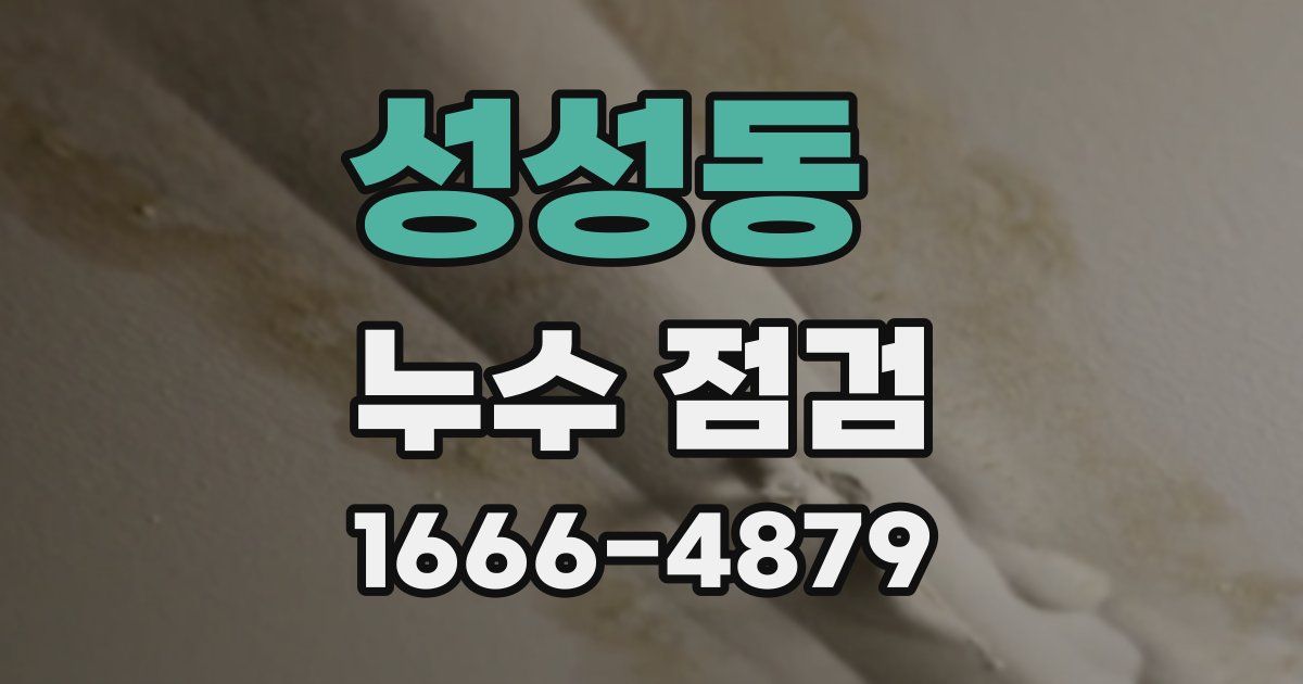 성성동 누수 점검