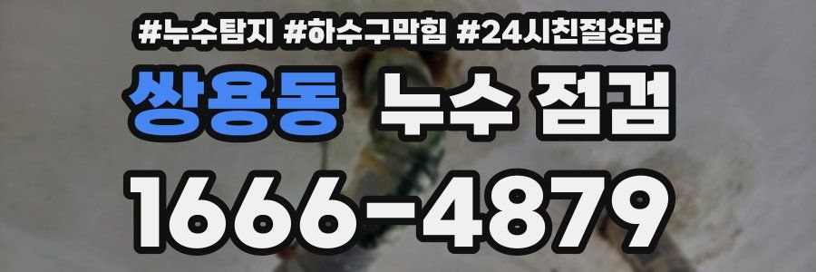 쌍용동 누수 점검
