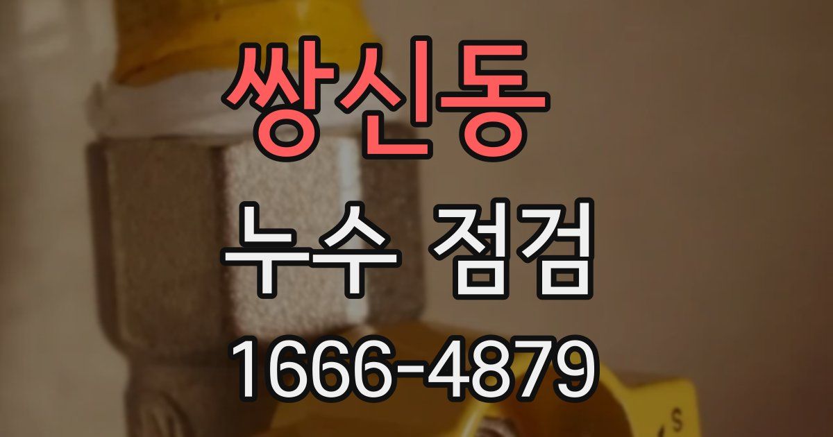 쌍신동 누수 점검