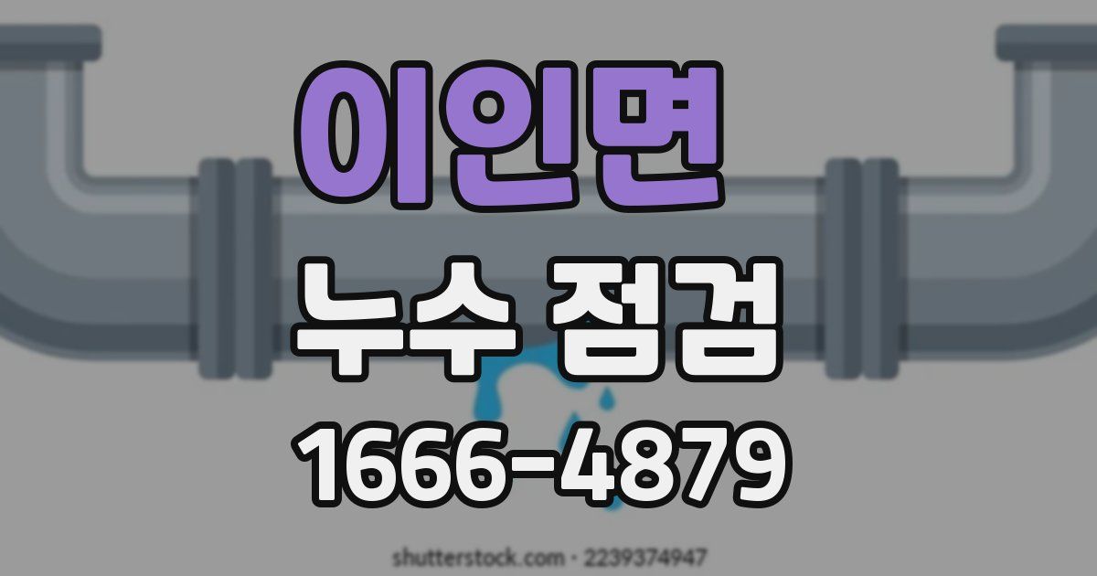 이인면 누수 점검