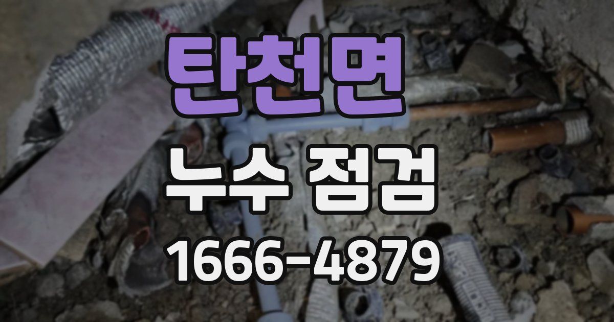 탄천면 누수 점검