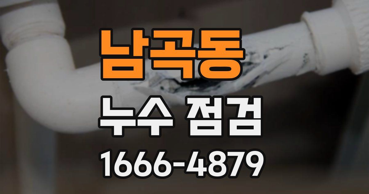남곡동 누수 점검