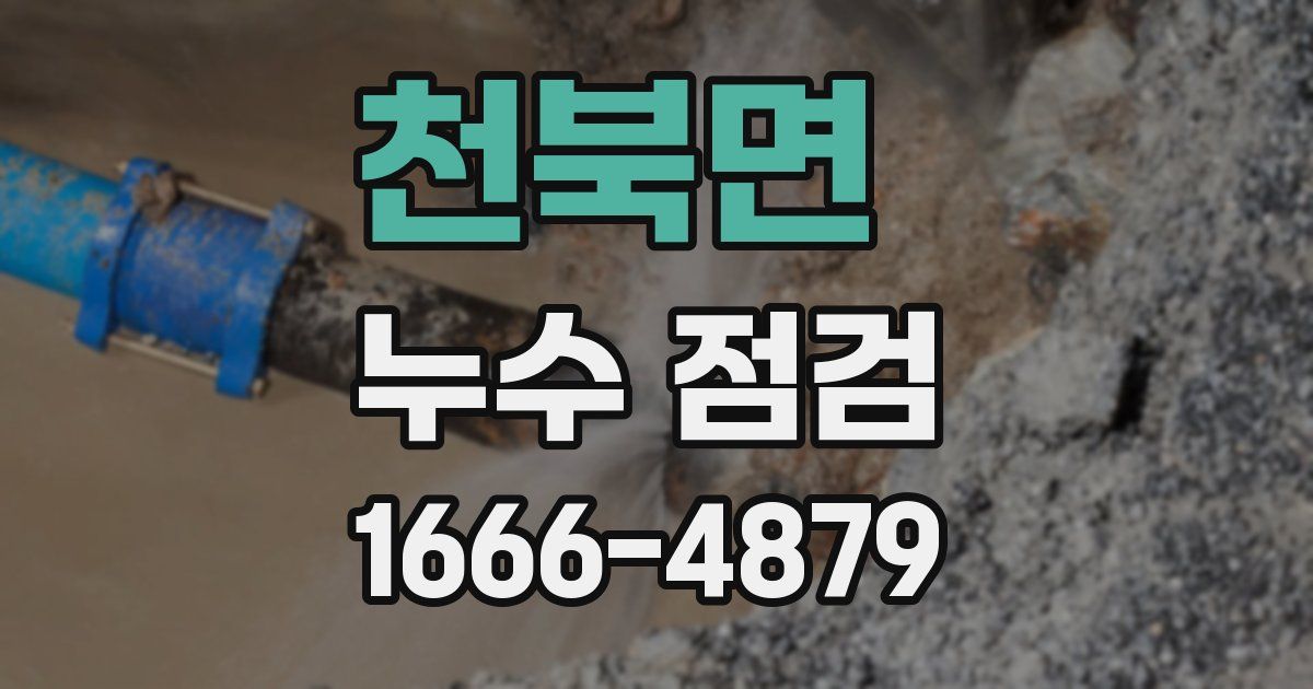 천북면 누수 점검